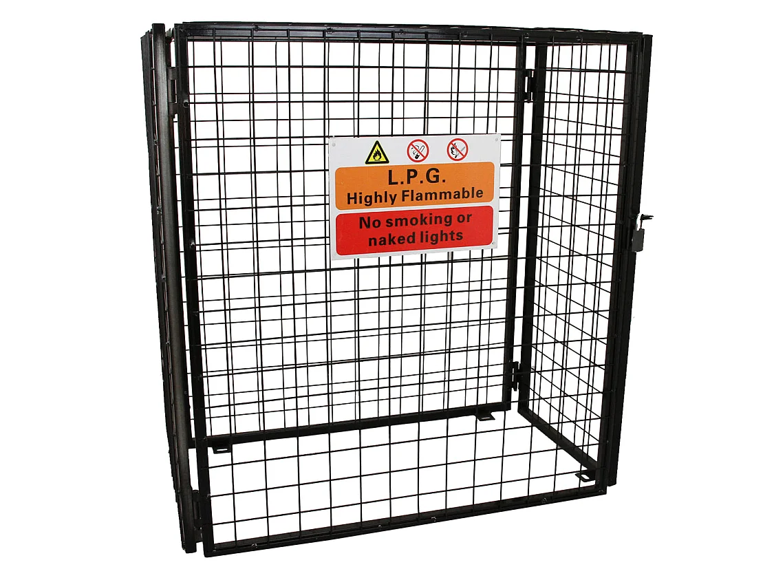 Gasflessen opbergruimte 92cmH 118 cmB kooi 3 flessen van 19kg opvouwbaar