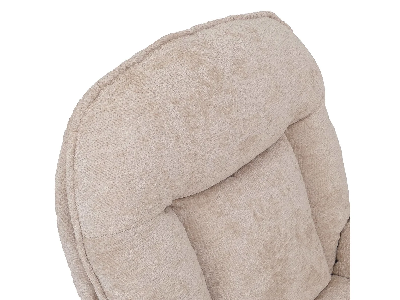 Poltrona relax TV MCW-P32, molle Nosag, girevole imbottita, metallo stoffa/tessuto ciniglia (370 g/m²) ~ avorio