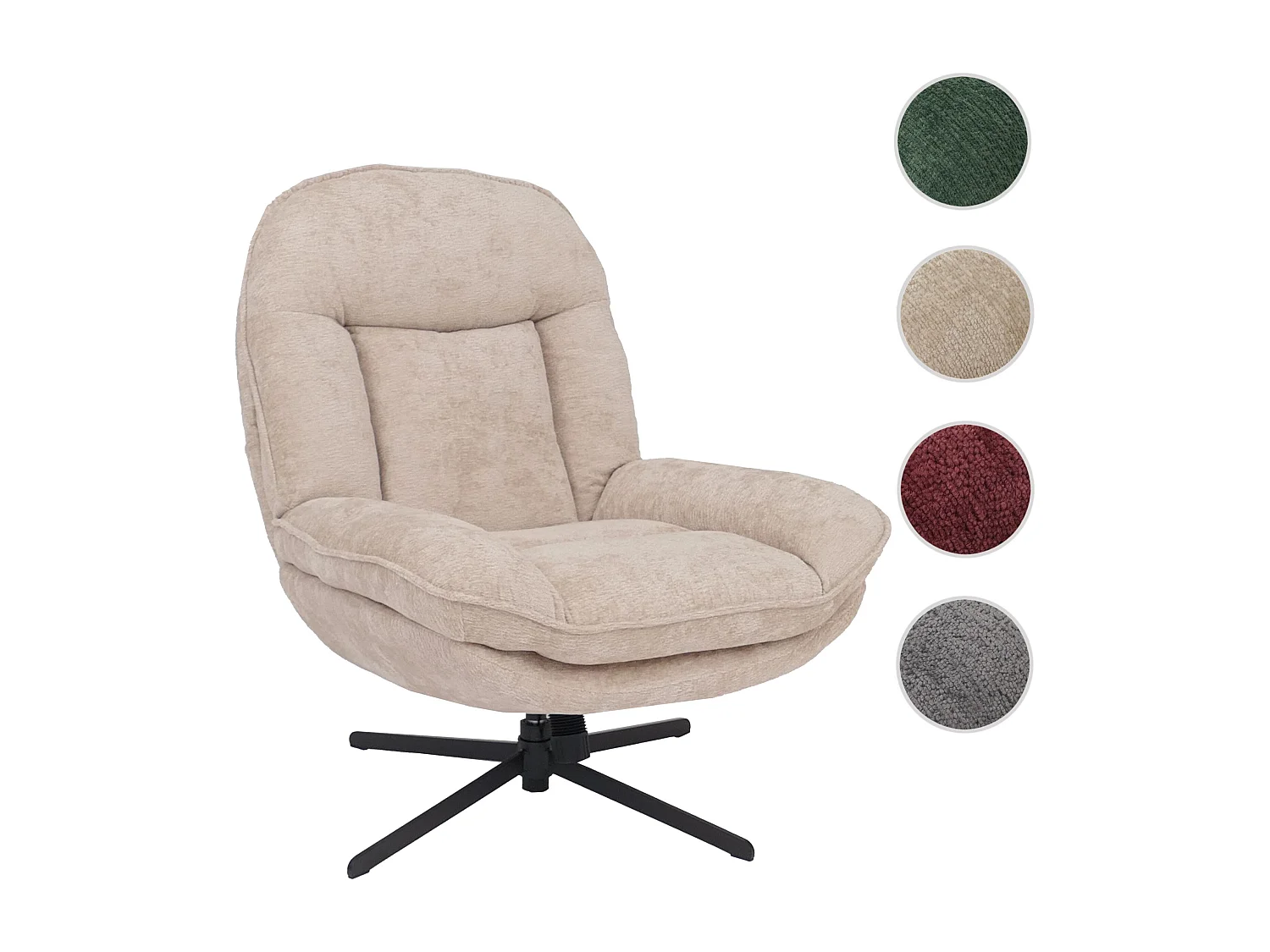 Fauteuil relax MCW-P32,  crème