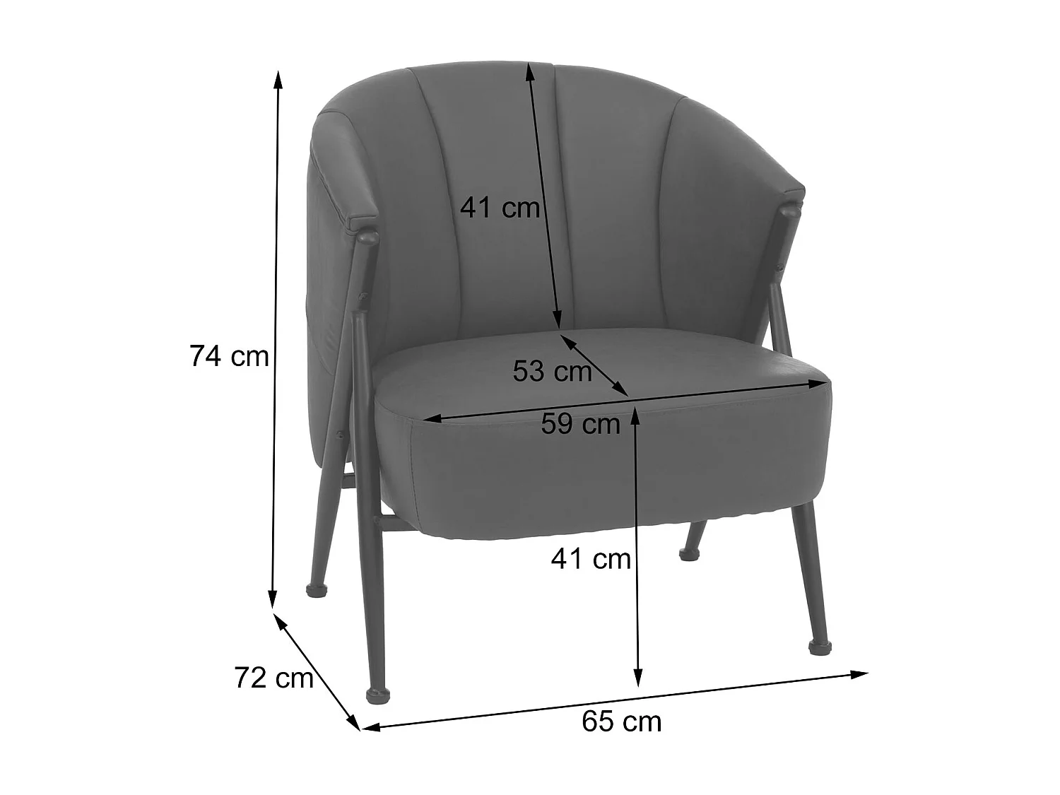 Poltrona MCW-P30, sedia imbottita/da cocktail/da salotto Lounge Chair Vintage Retro Industrial ecopelle ~ marrone scuro