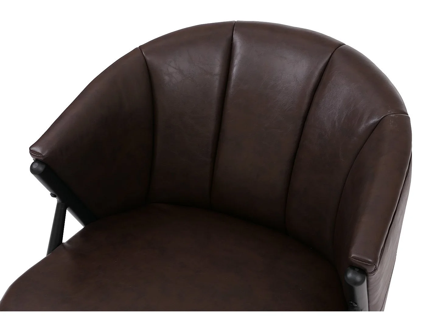 Poltrona MCW-P30, sedia imbottita/da cocktail/da salotto Lounge Chair Vintage Retro Industrial ecopelle ~ marrone scuro