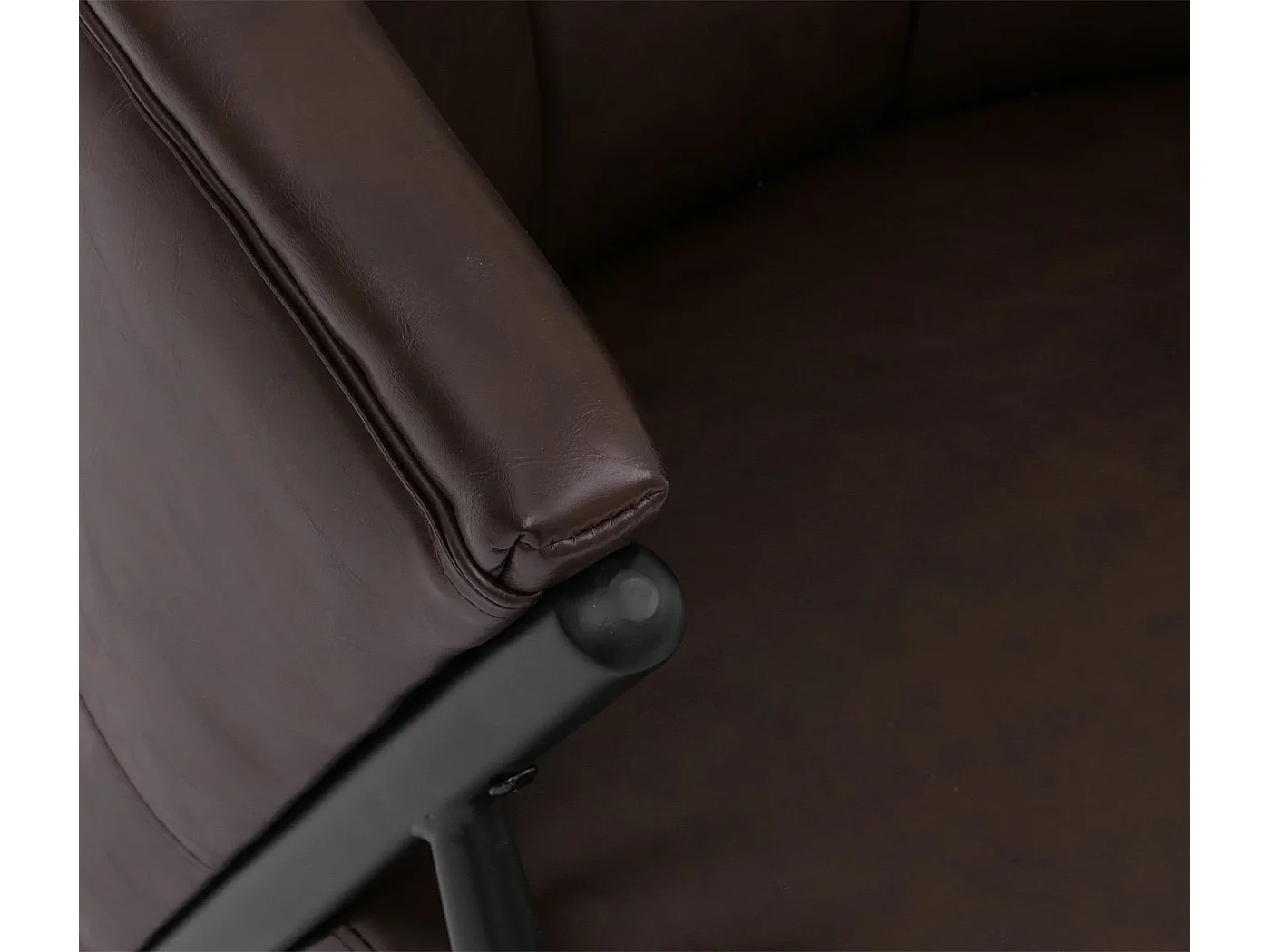 Poltrona MCW-P30, sedia imbottita/da cocktail/da salotto Lounge Chair Vintage Retro Industrial ecopelle ~ marrone scuro