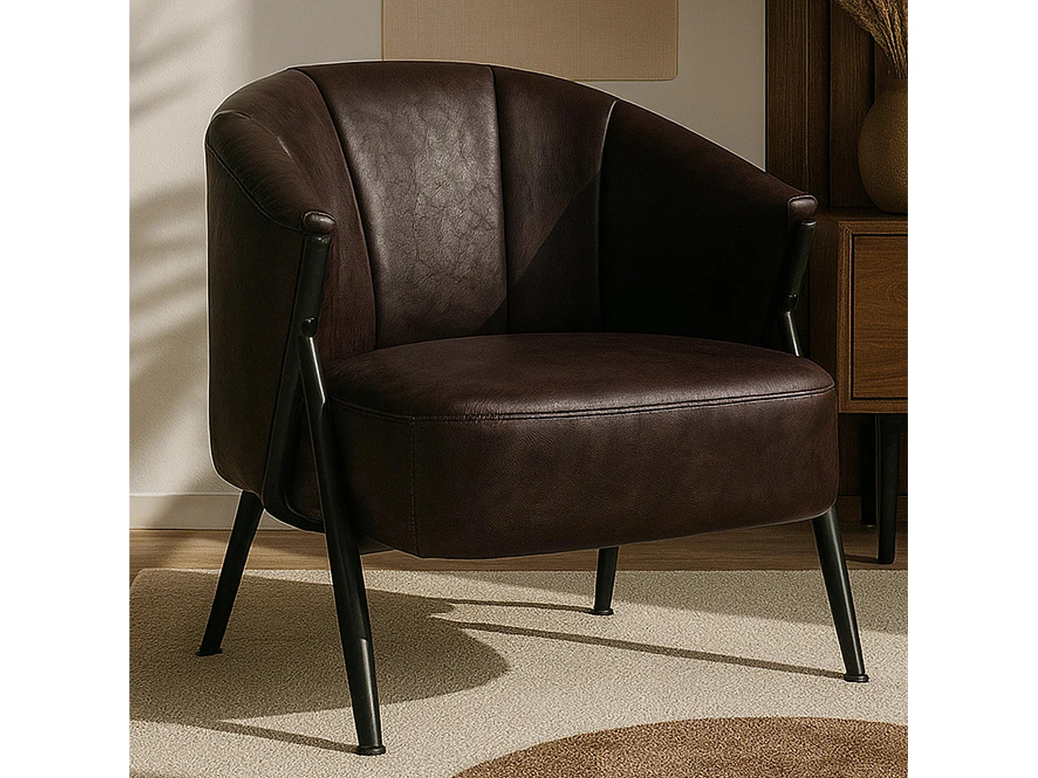 Fauteuil MCW-P30,  marron foncé