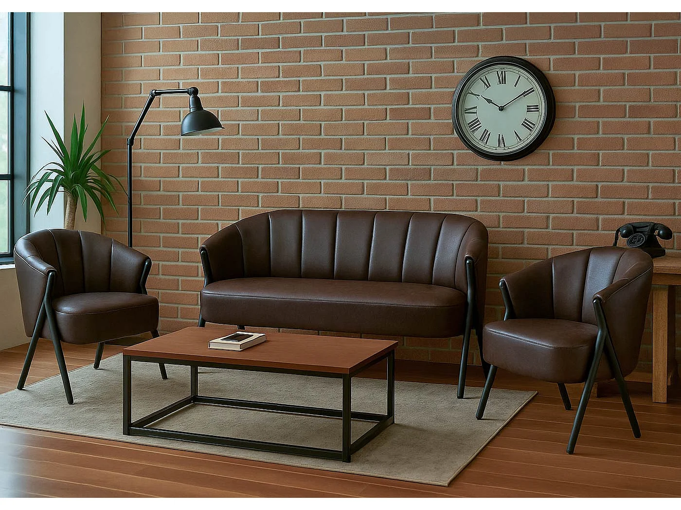 Fauteuil MCW-P30,  marron foncé