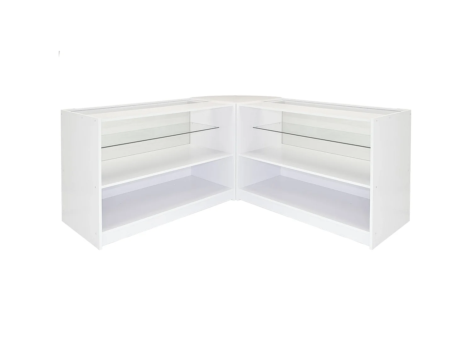 Conjunto balcões de loja Gemini em carvalho-acer ou branco brilhante