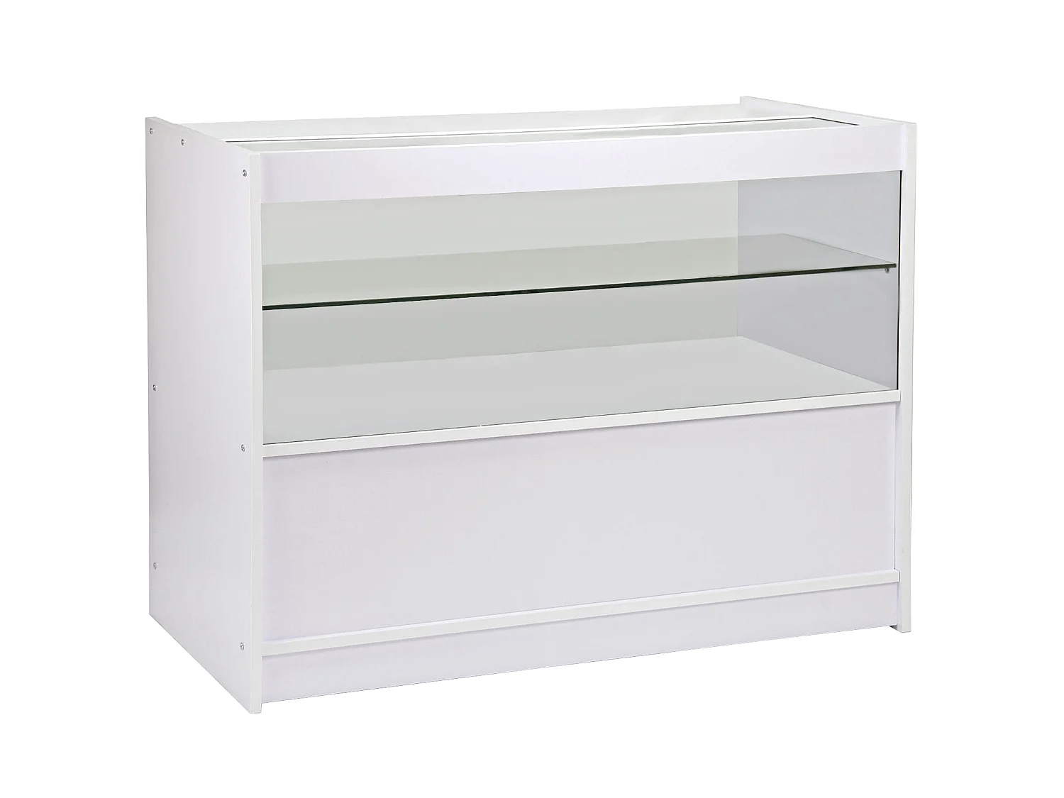 Conjunto balcões de loja Gemini em carvalho-acer ou branco brilhante