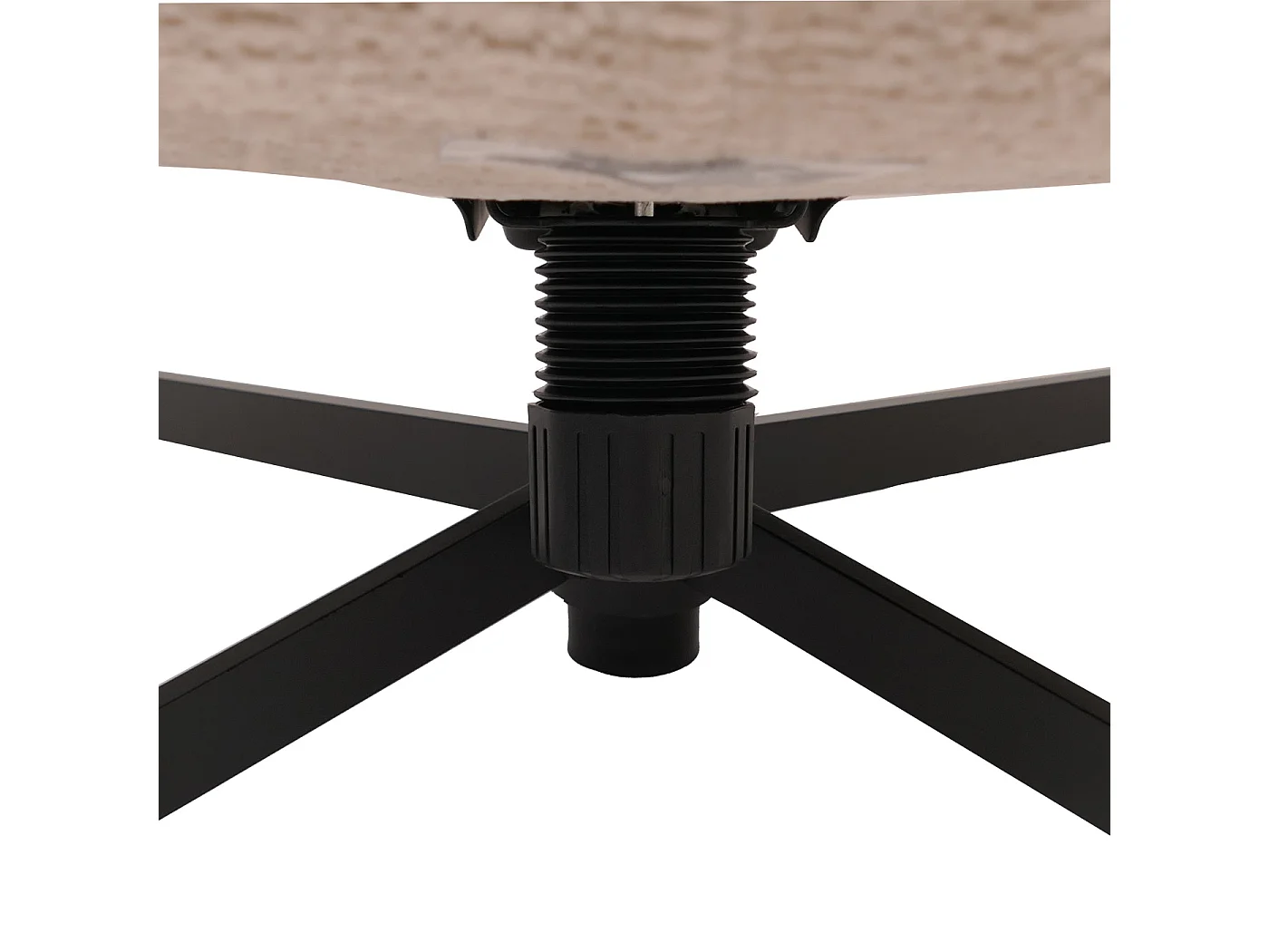 Poltrona relax con poggiapiedi MCW-P32, molle Nosag, girevole metallo stoffa/tessuto ciniglia (370 g/m²) ~ avorio