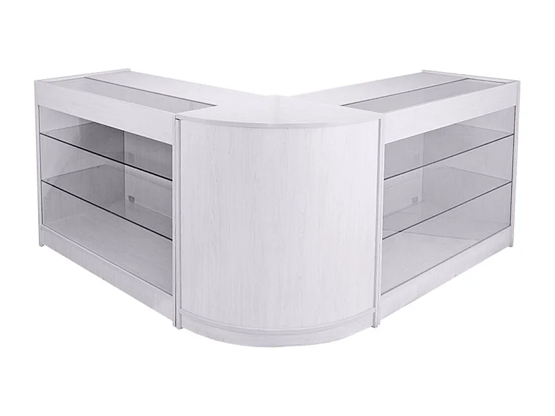 Set Capricorn con 3 Banconi da Negozio e Reception Bianco Brillante