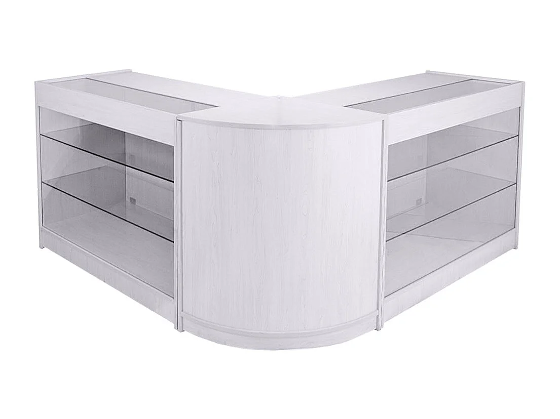 Set Capricorn con 3 Banconi da Negozio e Reception Bianco Brillante