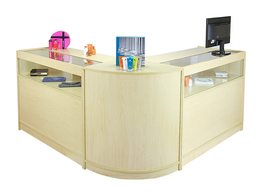 Set Fusion con 3 Banconi da Negozio con Finitura in Acero Laminato