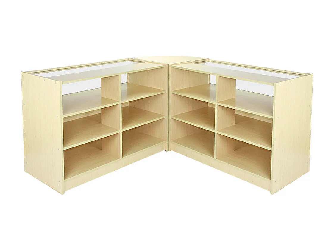 Set Fusion con 3 Banconi da Negozio con Finitura in Acero Laminato