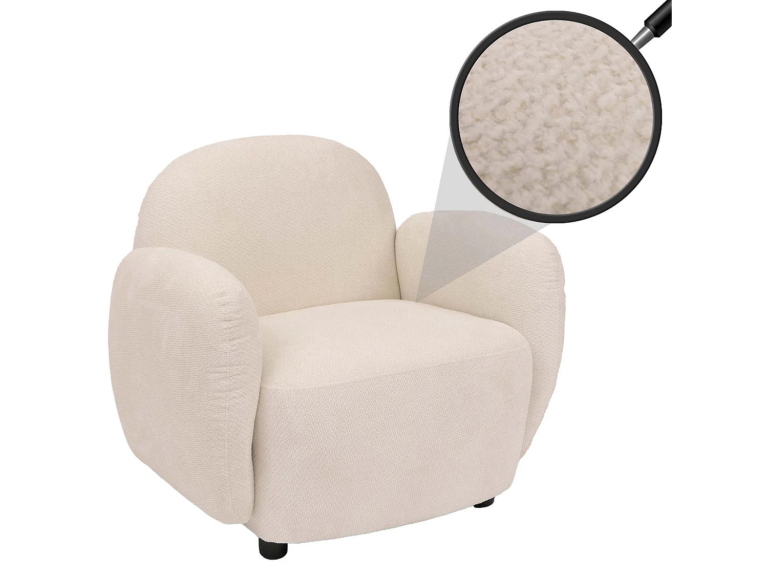 Lænestol MCW-P33,  creme