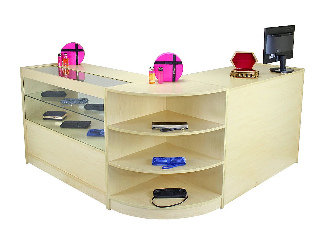 Set Nova con 3 Banconi da Negozio con Finitura in Acero Laminato