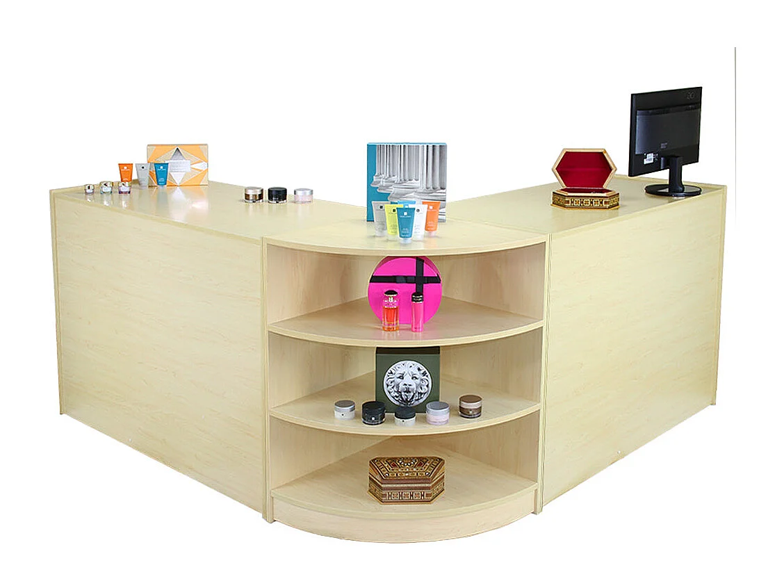 Set Venus con 3 Banconi da Negozio con Finitura in Acero Laminato