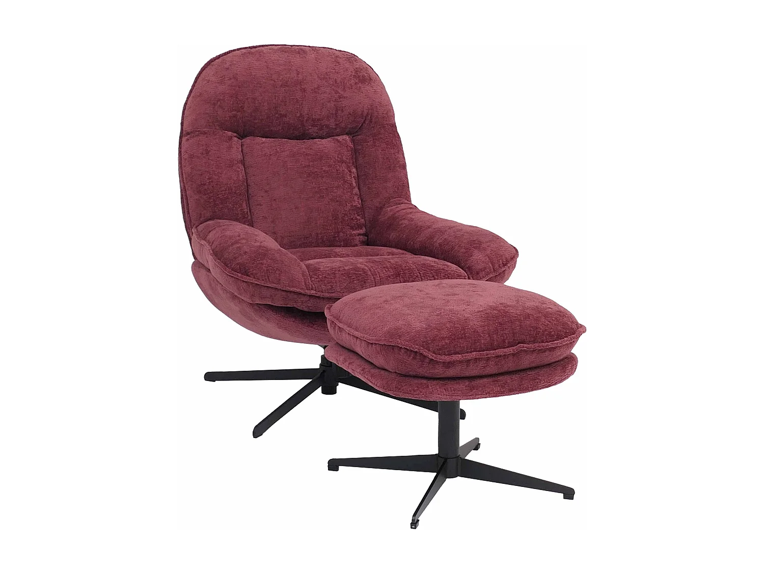 Fauteuil relax avec repose-pieds MCW-P32,  baie