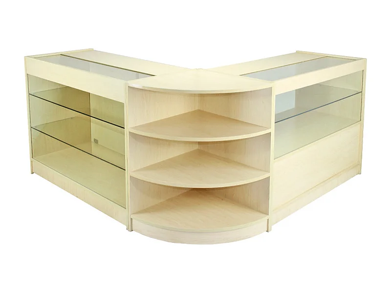 Set Jupiter con 3 Banconi da Negozio con Finitura in Acero Laminato