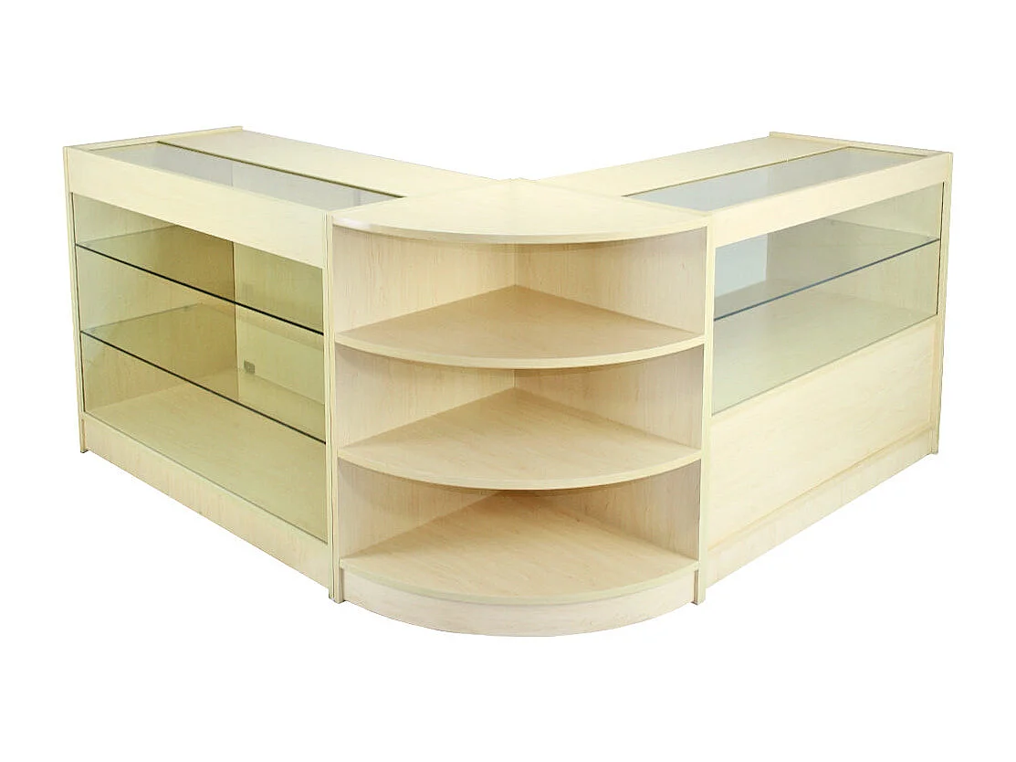 Set Jupiter con 3 Banconi da Negozio con Finitura in Acero Laminato