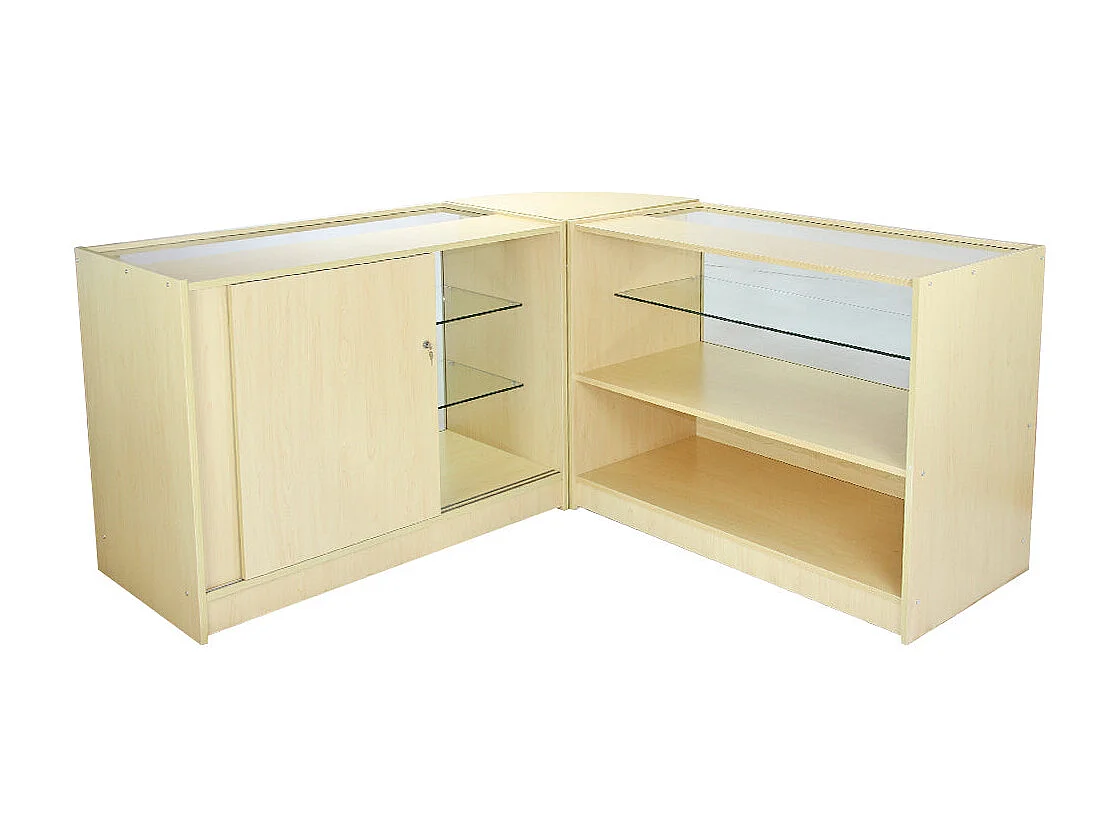 Set Jupiter con 3 Banconi da Negozio con Finitura in Acero Laminato