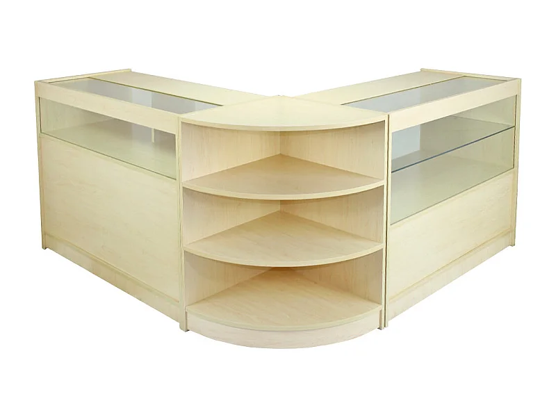 Set Virgo con 3 Banconi da Negozio con Finitura in Acero Laminato