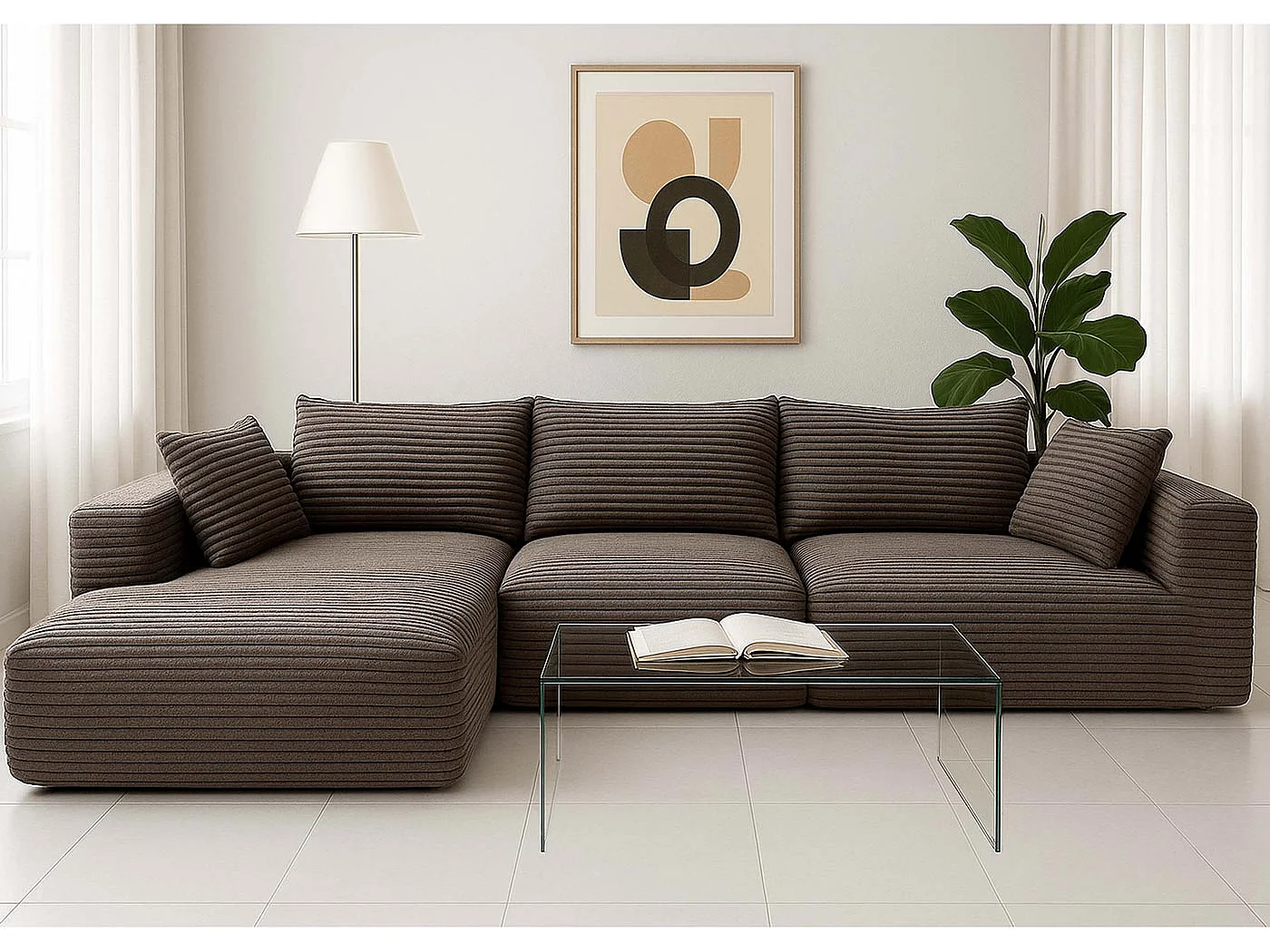 Sofa-Garnitur MCW-P20, Braun
