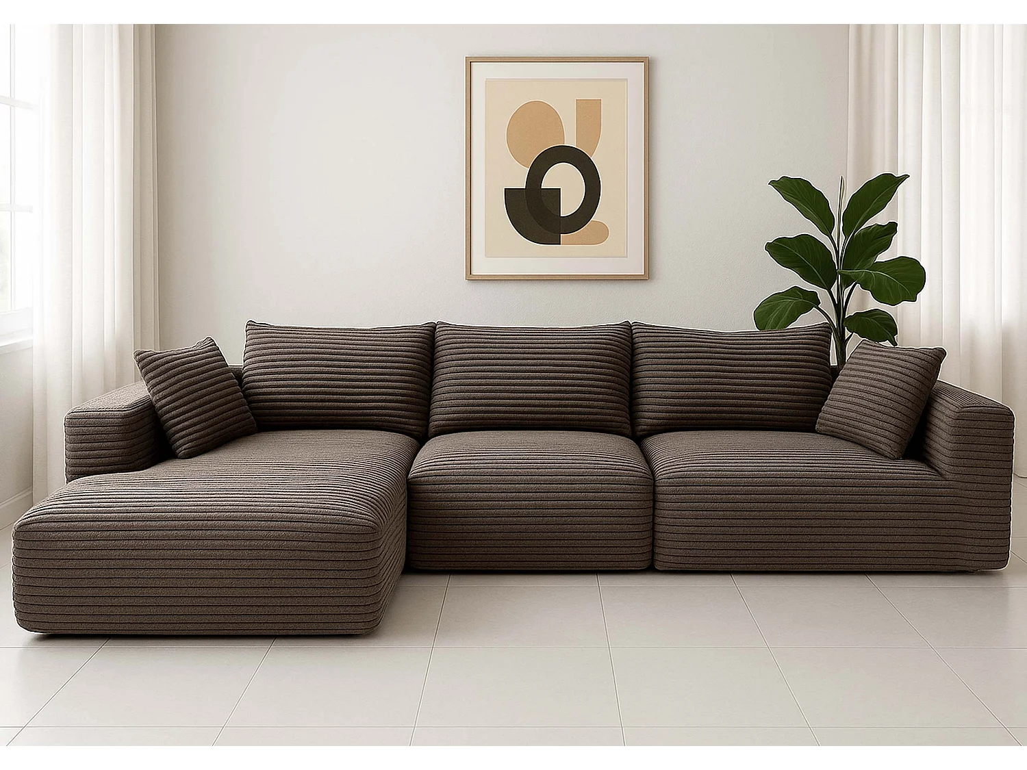 Ensemble canapé MCW-P20,  marron