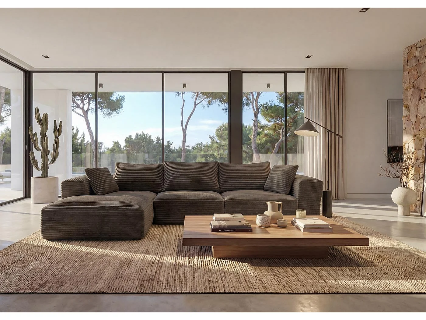 Ensemble canapé MCW-P20,  marron