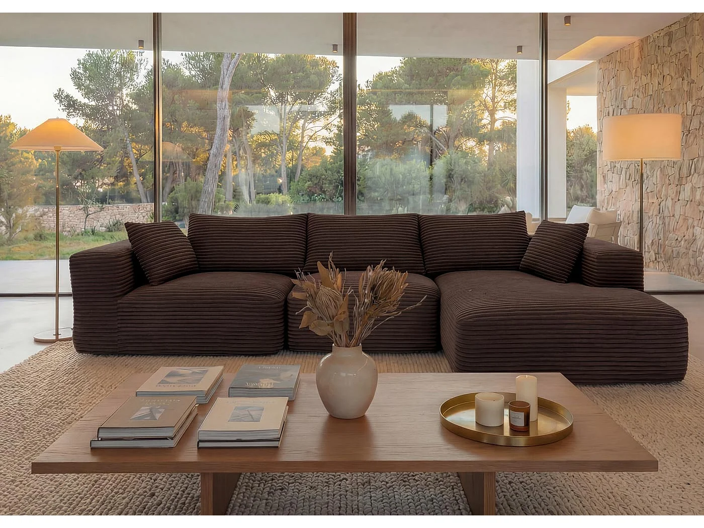 Ensemble canapé MCW-P20,  marron