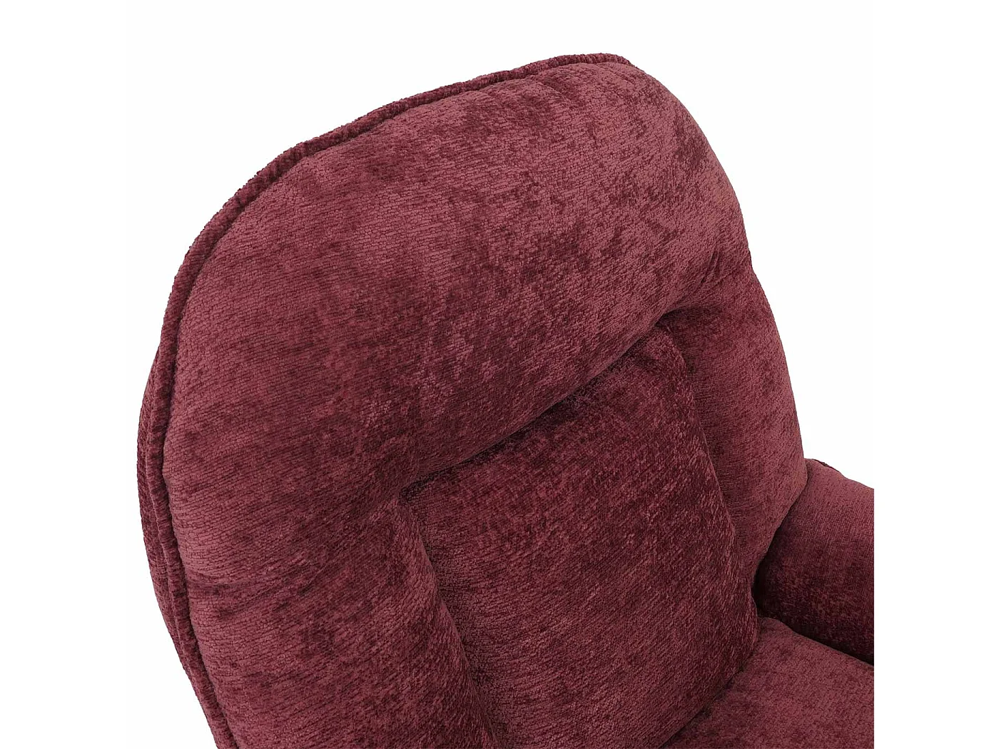 Poltrona relax TV MCW-P32, molle Nosag, girevole imbottita, metallo stoffa/tessuto ciniglia (370 g/m²) ~ rosso lampone