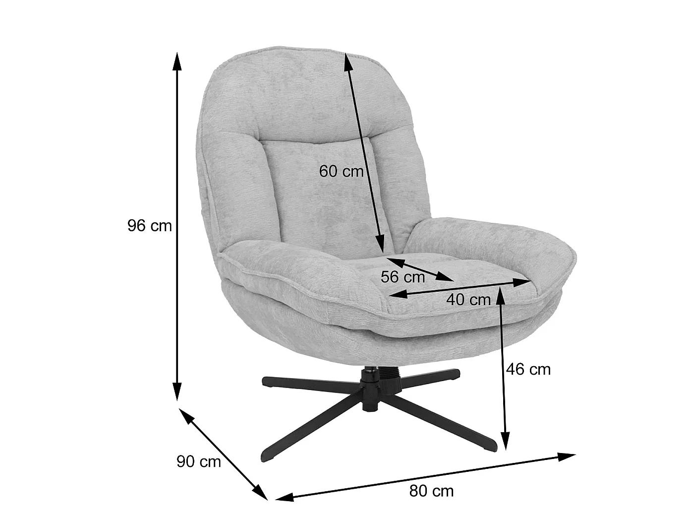 Fauteuil relax MCW-P32,  baie