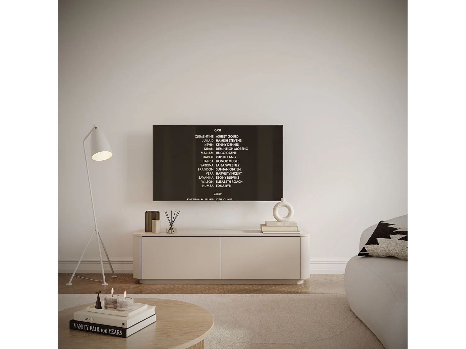Hangend of staand TV-meubel – kasjmiergrijs – 140 cm – LUVIO