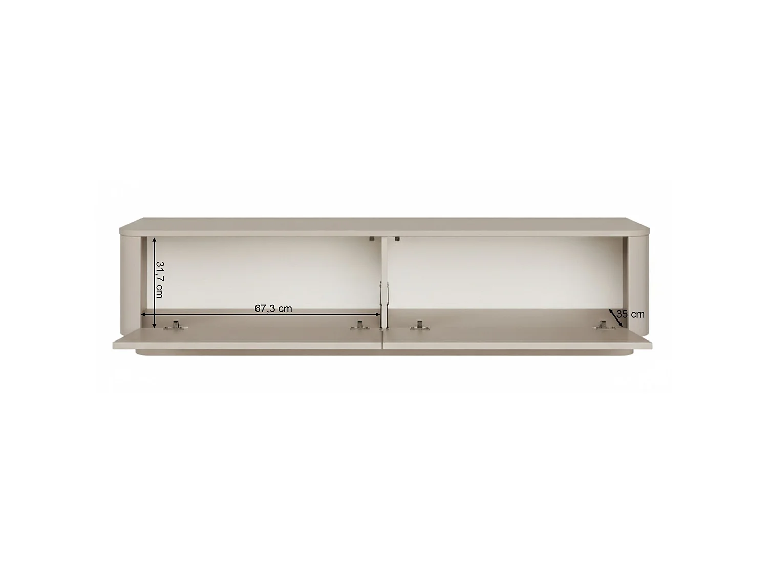 Hangend of staand TV-meubel – kasjmiergrijs – 140 cm – LUVIO