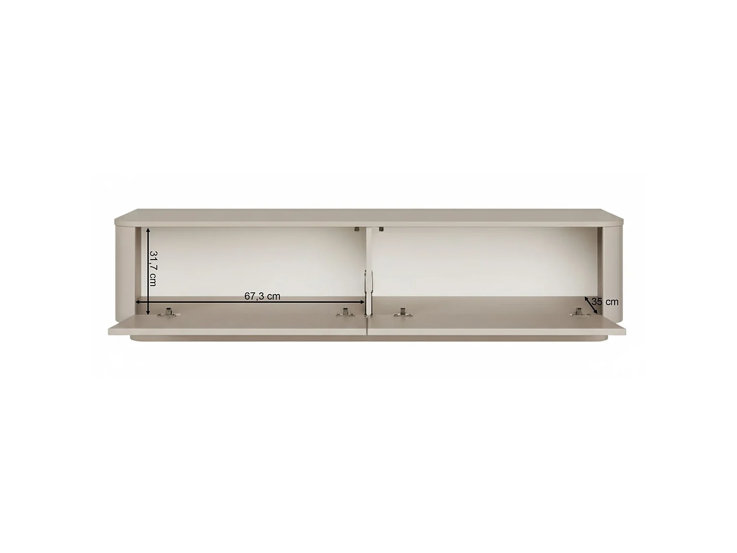 Hangend of staand TV-meubel – kasjmiergrijs – 140 cm – LUVIO