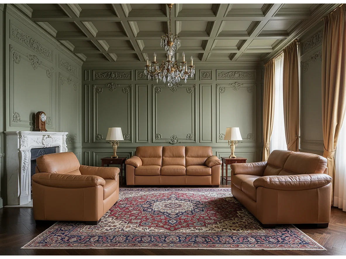 Polstergruppe Novara/Echtleder/Braun