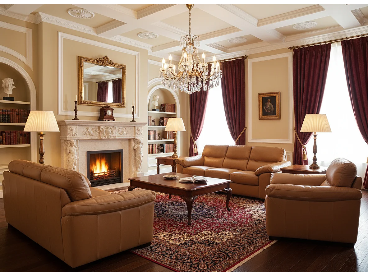 Polstergruppe Novara/Echtleder/Braun