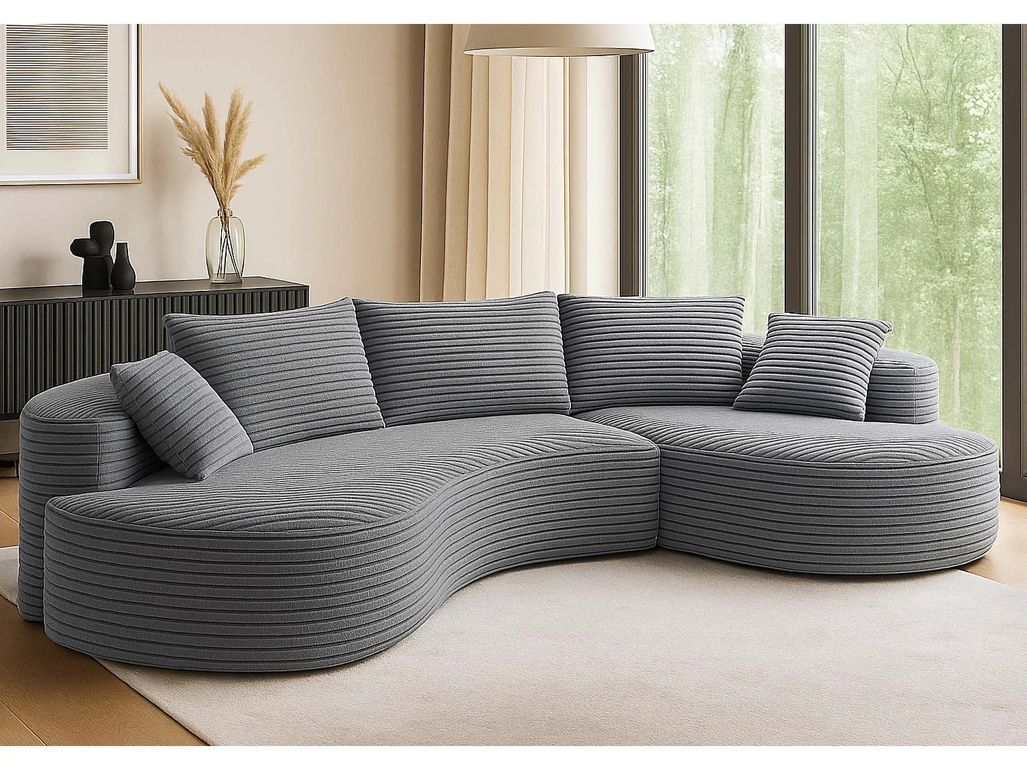 Sofa-Garnitur MCW-P19, Hellgrau