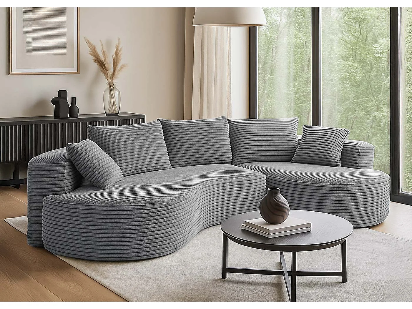 Sofa-Garnitur MCW-P19, Hellgrau