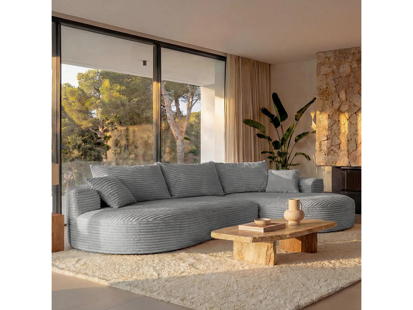 Sofa-Garnitur MCW-P19, Hellgrau