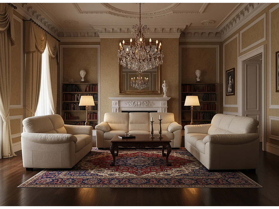 Polstergruppe Novara/Echtleder/Beige