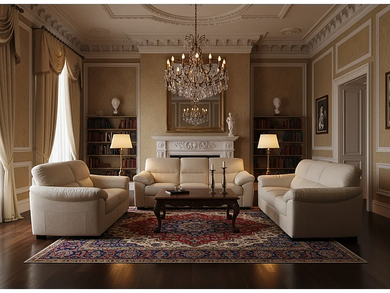 Polstergruppe Novara/Echtleder/Beige