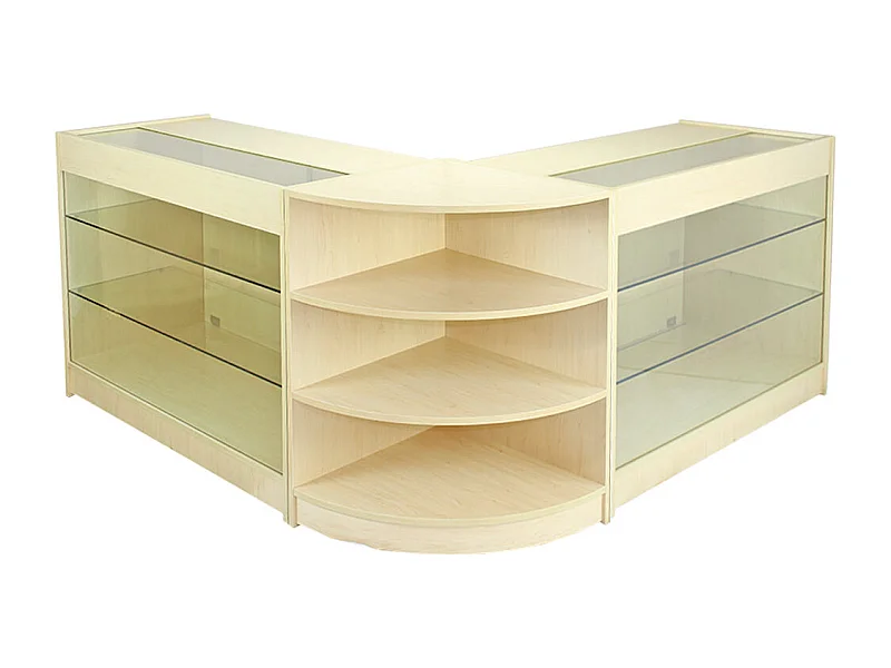 Set Pulsar con 3 Banconi da Negozio con Finitura in Acero Laminato