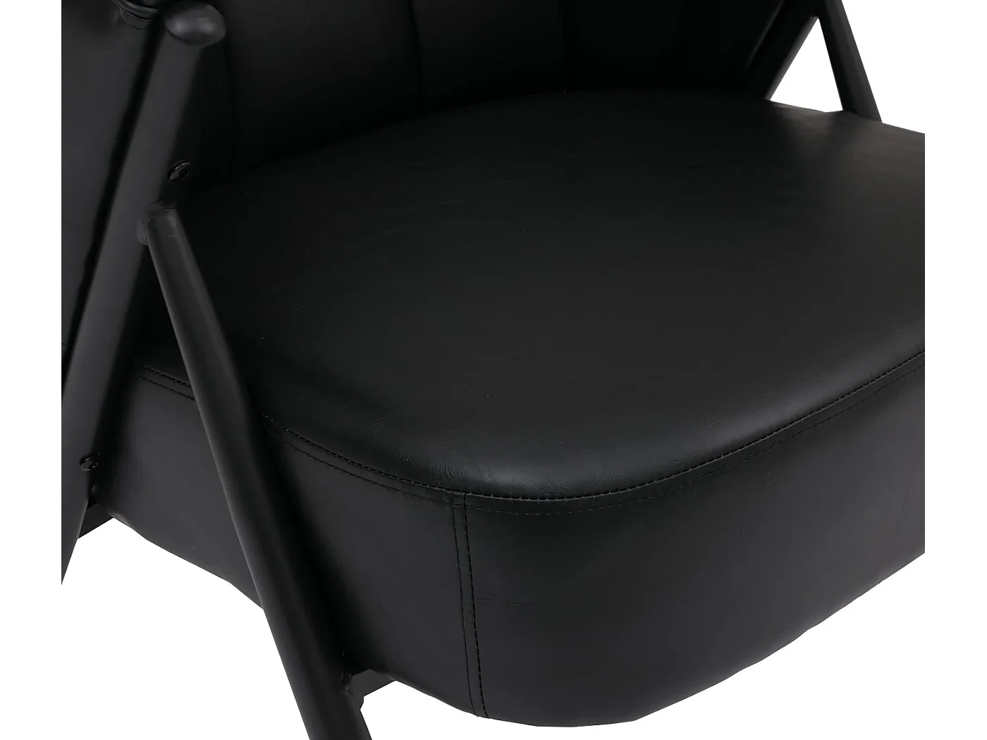 Poltrona MCW-P30, sedia imbottita/da cocktail/da salotto Lounge Chair Vintage Retro Industrial ecopelle ~ nero
