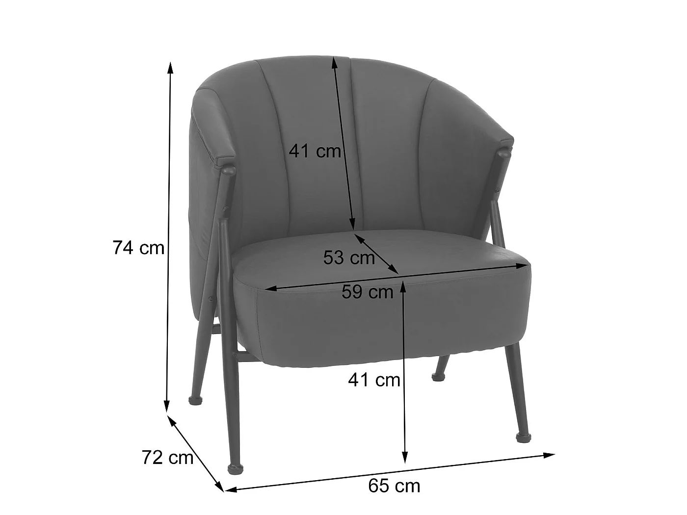 Fauteuil MCW-P30,  noir