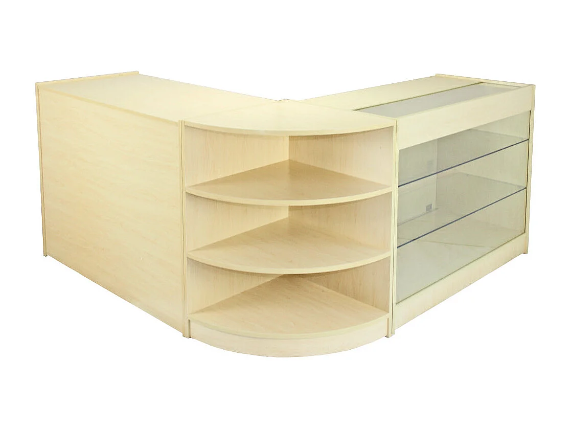 Set Titan con 3 Banconi da Negozio con Finitura in Acero Laminato