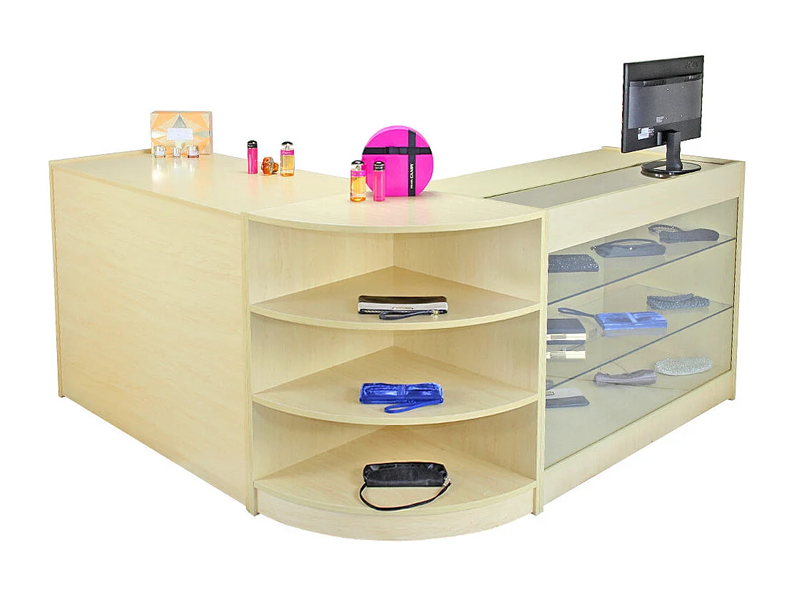 Set Titan con 3 Banconi da Negozio con Finitura in Acero Laminato