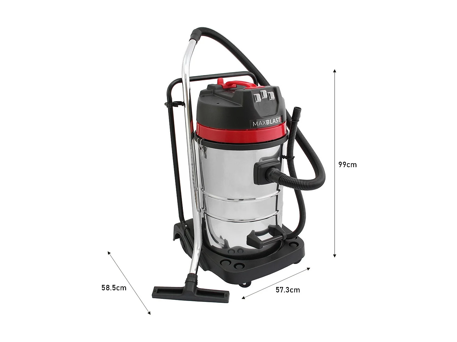 Aspirapolvere industriale 80L secco/umido con tubo 5 m e accessori