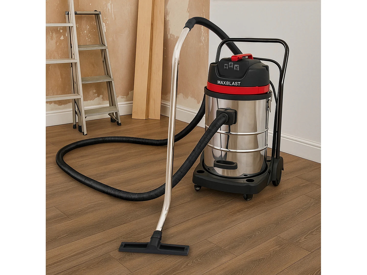 Aspirapolvere industriale 80L secco/umido con tubo 5 m e accessori