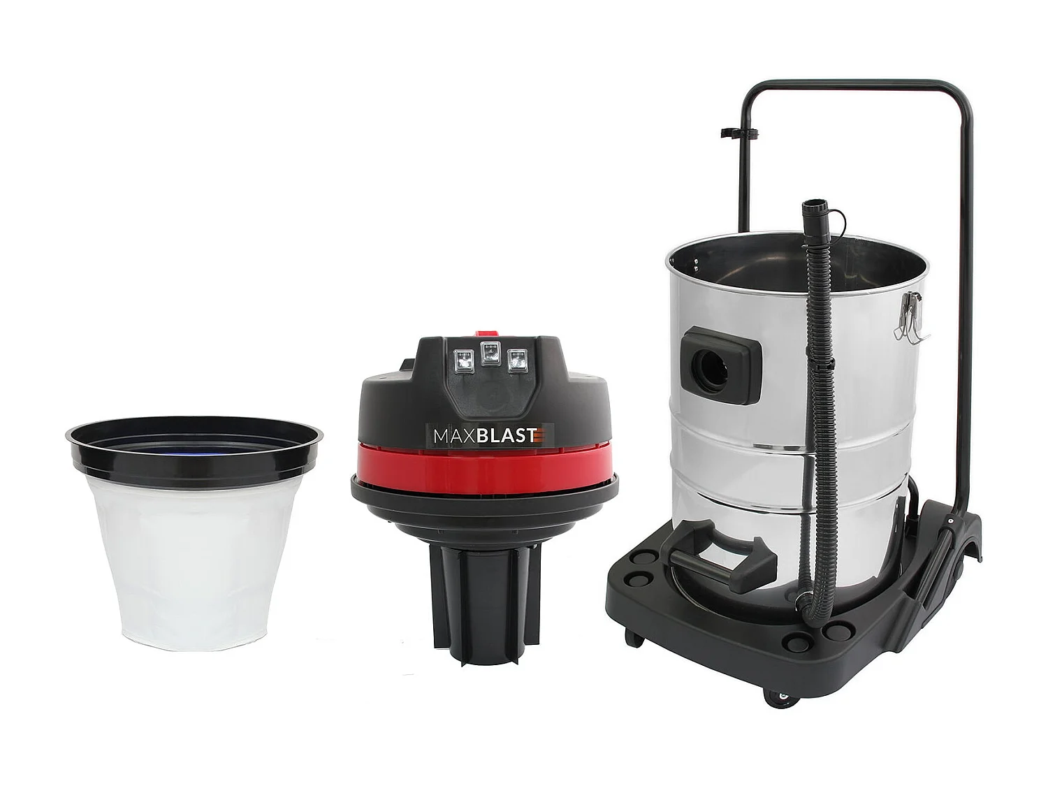 Aspirapolvere industriale 80L secco/umido con tubo 5 m e accessori