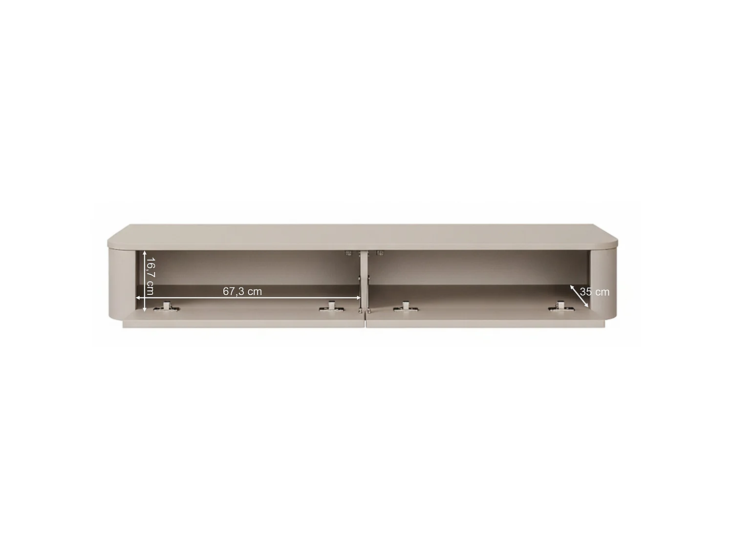 Meuble TV mural – gris cachemire – 140 cm – LUVIO SLIM