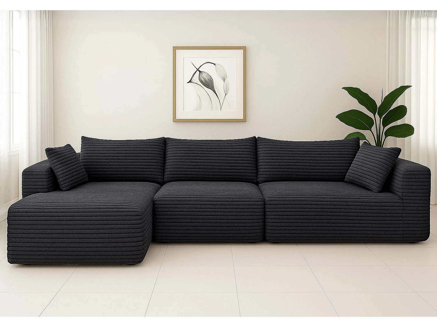 Ensemble canapé MCW-P20,  gris foncé