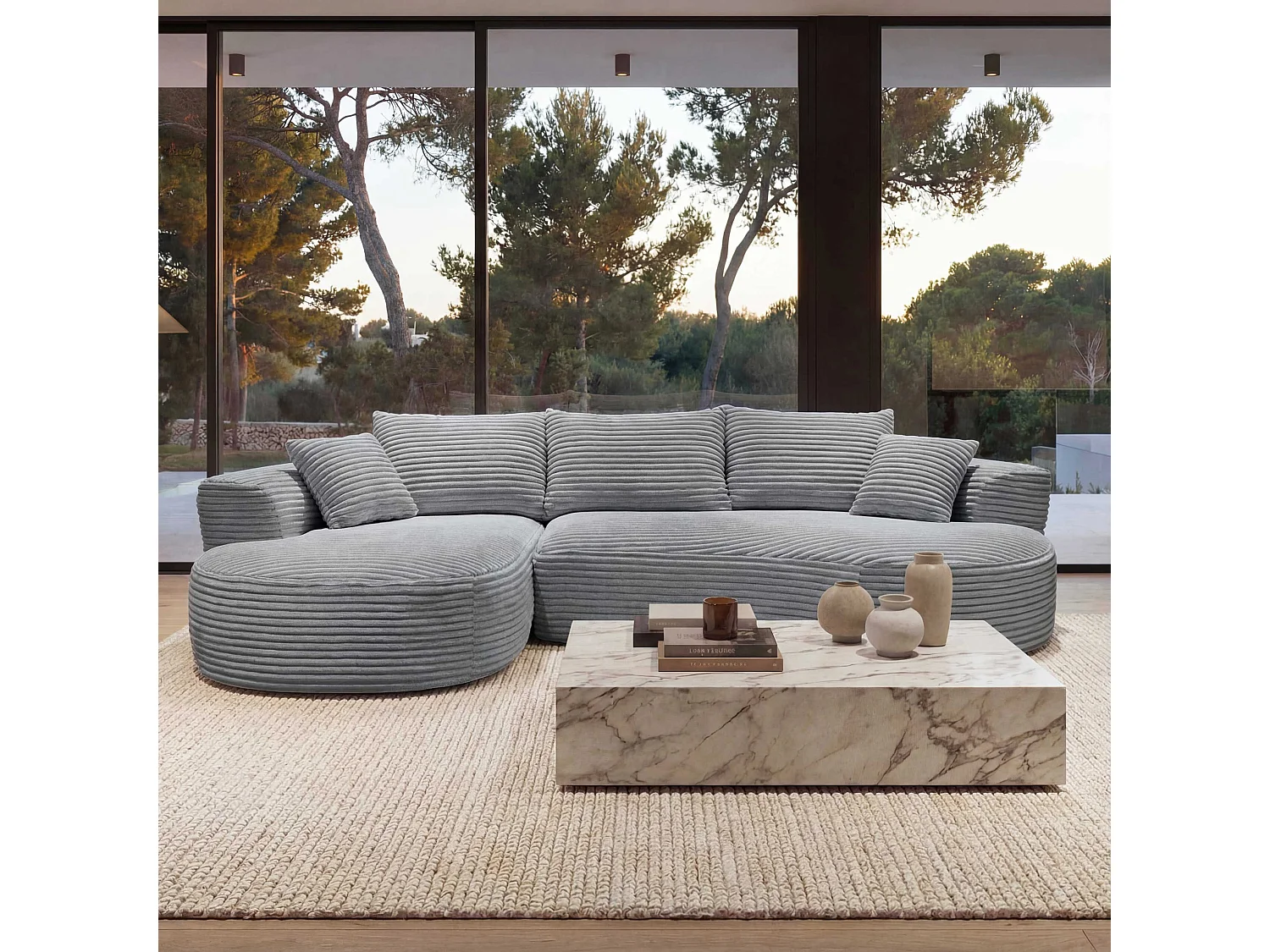 Zestaw wypoczynkowy MCW-P19,  jasnoszary